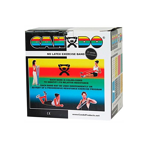 CanDo Latex-Free Exercise Band, Black, 25 Yard Roll, 1 Roll/Box